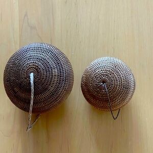 Vintage Handcrafted Woven Basket Set - Brown